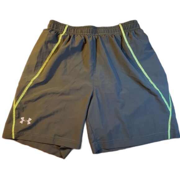 Under Armour UA HeatGear Fitted Running Shorts Men’s Medium Green Reflective - Picture 1 of 10